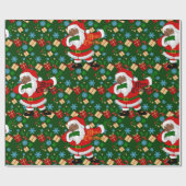 zwarte santa cadeaupapier (Vlak)