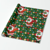 zwarte santa cadeaupapier (Uitgerold)