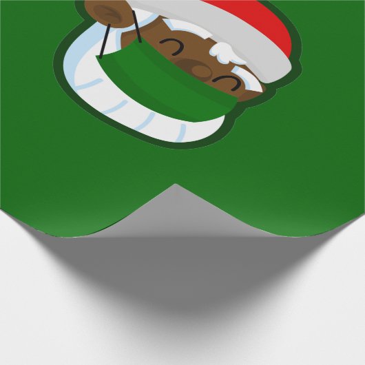 zwarte santa cadeaupapier (Hoek)