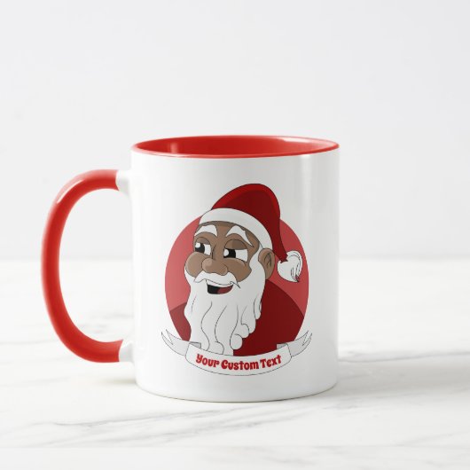 Zwarte Santa Claus cartoon Mok glimlachen (Links)