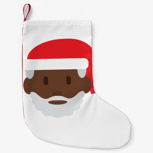 zwarte santa claus emoji xmas kerstmis kleine kerstsok (Voorkant)