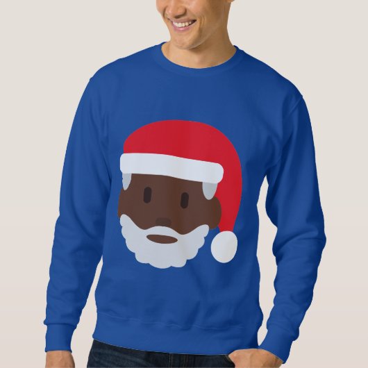 zwarte santa claus emoji xmas mannen sweatshirt (Voorkant)