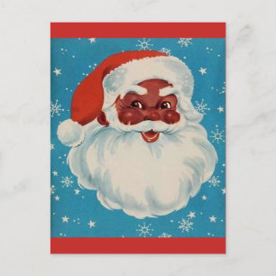ZWARTE SANTA CLAUS kerstbriefkaart stijl Briefkaart
