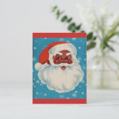 ZWARTE SANTA CLAUS kerstbriefkaart  stijl Briefkaart (Staand voorkant)