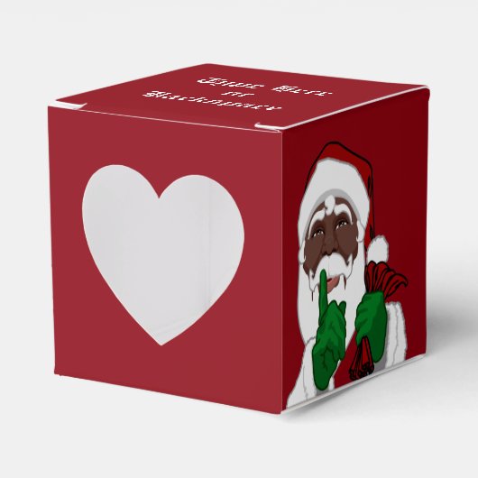 Zwarte Santa Gift Box Personaliseer kerstdozen Bedankdoosjes (Voorkant Zijde)