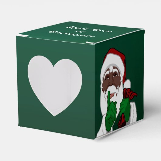 Zwarte Santa Gift Box Personaliseer kerstdozen Bedankdoosjes (Voorkant Zijde)
