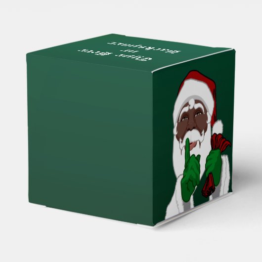 Zwarte Santa Gift Box Personaliseer kerstdozen Bedankdoosjes (Achterkant)