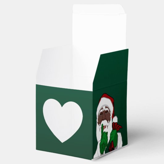 Zwarte Santa Gift Box Personaliseer kerstdozen Bedankdoosjes (Geopend)