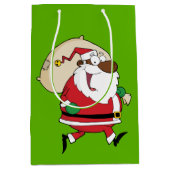 Zwarte Santa Gift-tas Medium Cadeauzakje (Voorkant)