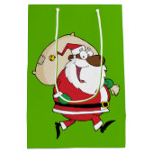 Zwarte Santa Gift-tas Medium Cadeauzakje (Achterkant)