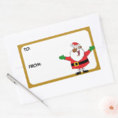 Zwarte Santa Hugs Gift Label Sticker (Envelop)
