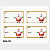 Zwarte Santa Hugs Gift Label Sticker (Vel)