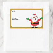 Zwarte Santa Hugs Gift Label Sticker (Tas)