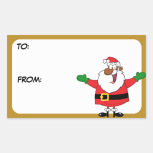 Zwarte Santa Hugs Gift Label Sticker
