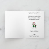 Zwarte Santa Kaarten Aangepaste kerstgroet-Kaart (Binnen)