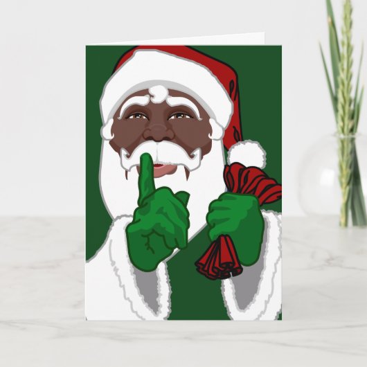 Zwarte Santa Kaarten Aangepaste kerstgroet-Kaart (Voorkant)