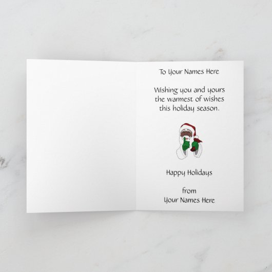 Zwarte Santa Kaarten Aangepaste kerstgroet-Kaart (Binnen)