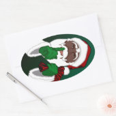 Zwarte Santa Kerst sticker Santa Clause Sticker (Envelop)