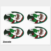 Zwarte Santa Kerst sticker Santa Clause Sticker (Vel)
