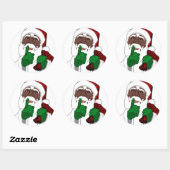 Zwarte Santa Kerst sticker Santa Clause Sticker (Vel)