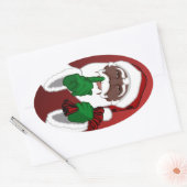 Zwarte Santa Kerst sticker Santa Clause Sticker (Envelop)