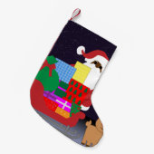 zwarte santa kleine kerstsok (Voorkant (Hangend))
