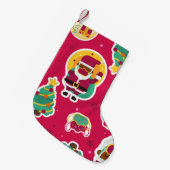 zwarte santa kleine kerstsok (Voorkant (Hangend))
