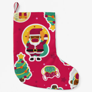 zwarte santa kleine kerstsok