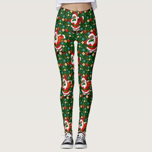 zwarte santa leggings (Voorkant)