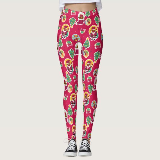 zwarte santa leggings (Voorkant)