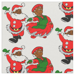 Zwarte Santa Mrs Claus stof