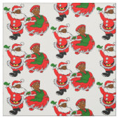 Zwarte Santa Mrs Claus stof (Swatch)