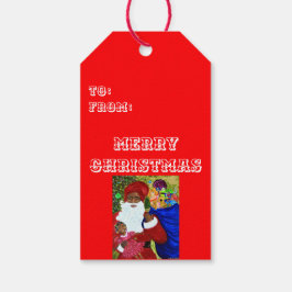 Zwarte Santa Persoonlijke cadeauLabels - Kerstmis