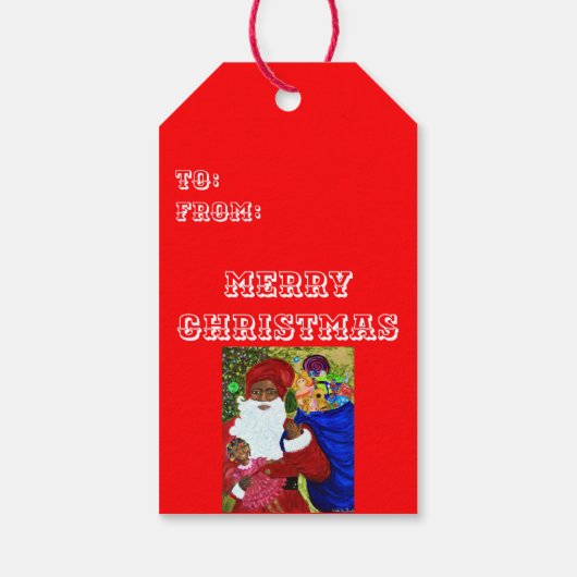 Zwarte Santa Persoonlijke cadeauLabels - Kerstmis (Achterkant)