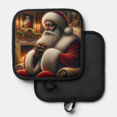 Zwarte Santa Pot Houders (Voorkant / Achterkant)