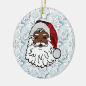 zwarte santa - sneeuwvlokken keramisch ornament (Links)