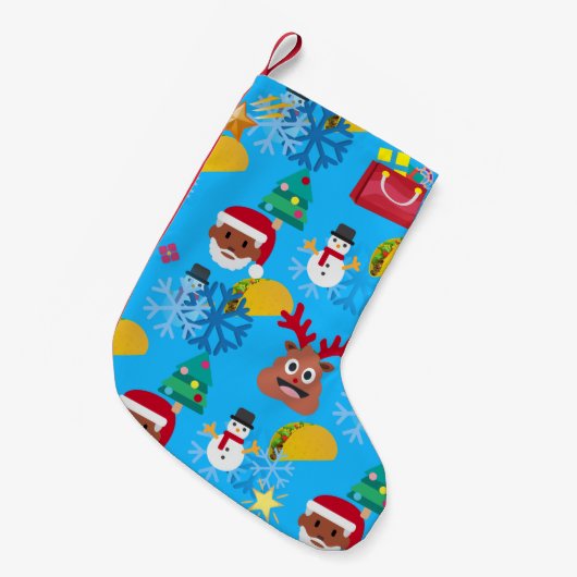 Zwarte Santa Taco Kerstkous Kleine Kerstsok (Voorkant (Hangend))