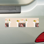zwarte santa zit vast in haard bumpersticker (Op auto)