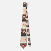 zwarte santa zit vast in haard stropdas (Voorkant)