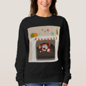 zwarte santa zit vast in hommel trui (Voorkant)