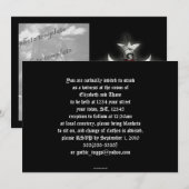 Zwarte Satijn en Rode Roos Kruis Foto Frame Uitnod Kaart (Voorkant / Achterkant)