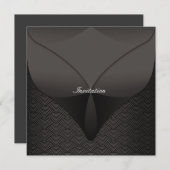 Zwarte Satijn Feest Template voor Iedere Gelegenhe Kaart (Voorkant / Achterkant)