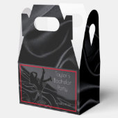 Zwarte Satijnen Silhouet Bachelor Party Bedankdoosjes (Geopend)