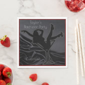 Zwarte Satijnen Silhouet Bachelorfeest Servet (Insitu)