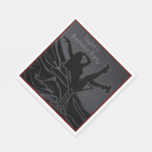 Zwarte Satijnen Silhouet Bachelorfeest Servet (Hoek)