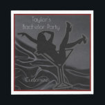 Zwarte Satijnen Silhouet Verlovingsfeestje voor Ma Servet<br><div class="desc">*Aanpassen met uw tekst.</div>