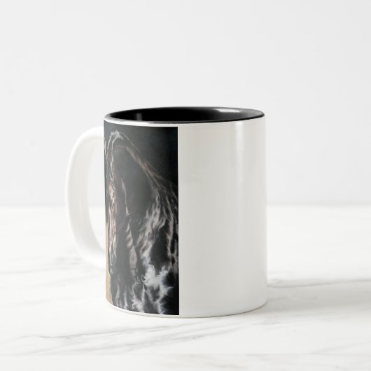 Zwarte Satin - mok (Voorkant links)