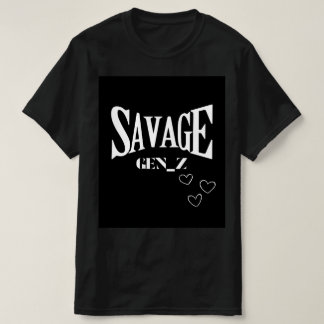 Zwarte savage tshirt voor gen-z half mouwen