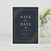 Zwarte Save the Date Kaart (Staand voorkant)