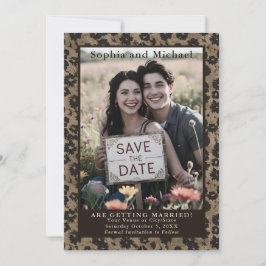 Zwarte 'Save the Date' voor een humeurige vintage  Save The Date